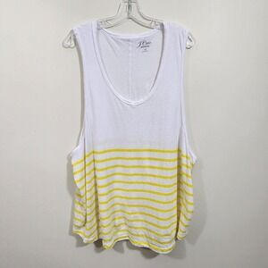 J. Crew NWOT weekend yellow 1/2 striped tank top woman's size 3X